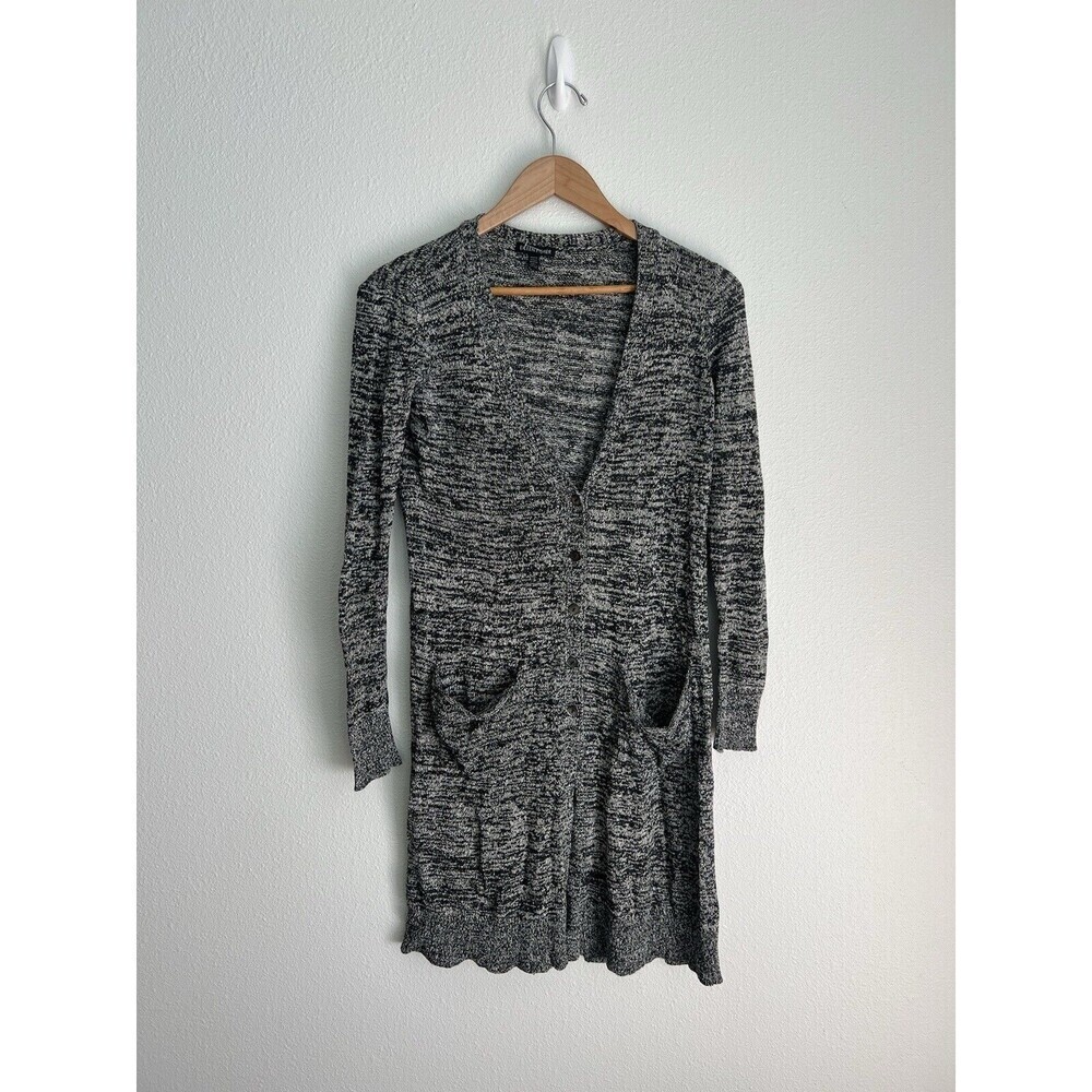 EILEEN FISHER 100% Silk Grey Duster Long Cardigan Women's Size XS Cozycore